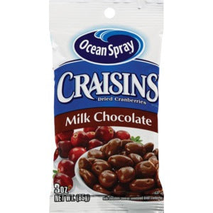 Ocean Spray Craisins Milk Chocolate Covered; 3 Ounce; 10 Per Box; 4 Per Case