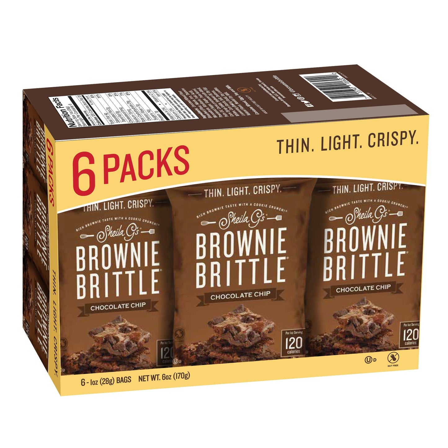 Sheila G's Brownie Brittle Chocolate Chip Trays; 6 Each; 8 Per Case - High Mart Wholesale