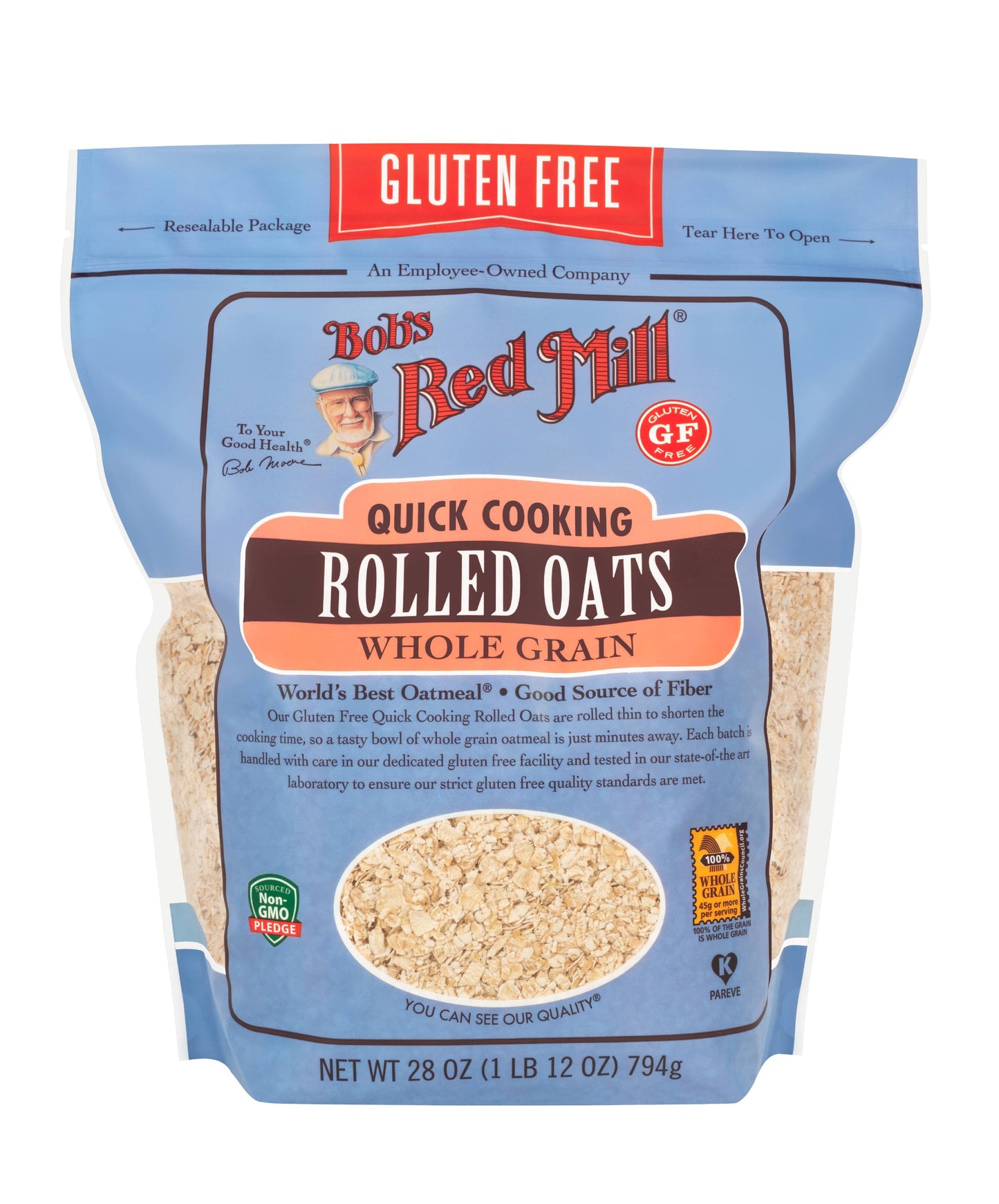 Bob's Red Mill Natural Foods Inc Gluten Free Quick Cooking Rolled Oats; 28 Ounces; 4 Per Case