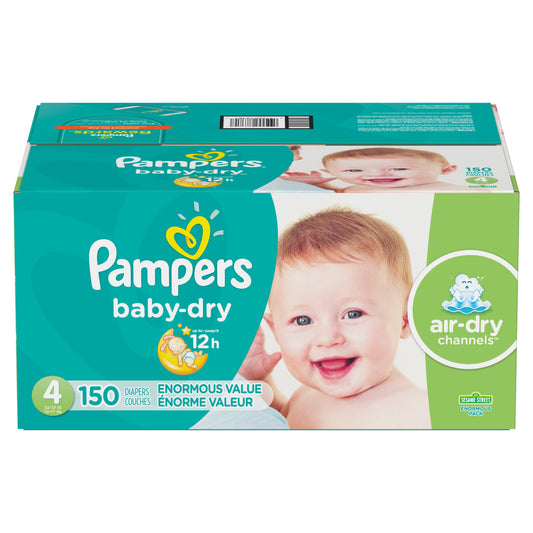 Pampers Baby Diaper Dry Size 4 Enormous; 150 Count; 1 Per Case