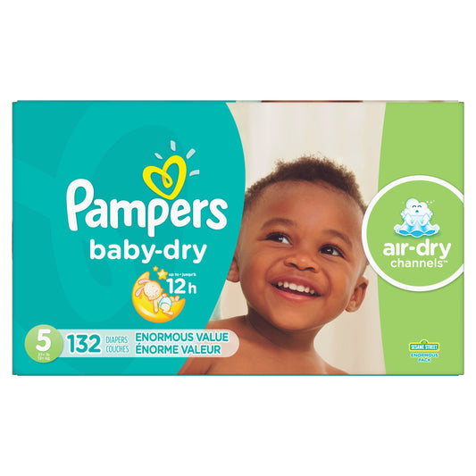 Pampers Baby Diaper Dry Size 5 Enormous; 132 Count; 1 Per Case