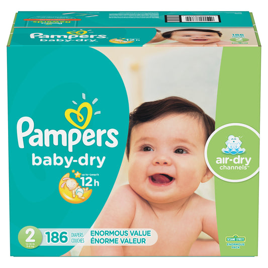 Pampers Baby Diaper Dry Size 2 Enormous; 186 Count; 1 Per Case