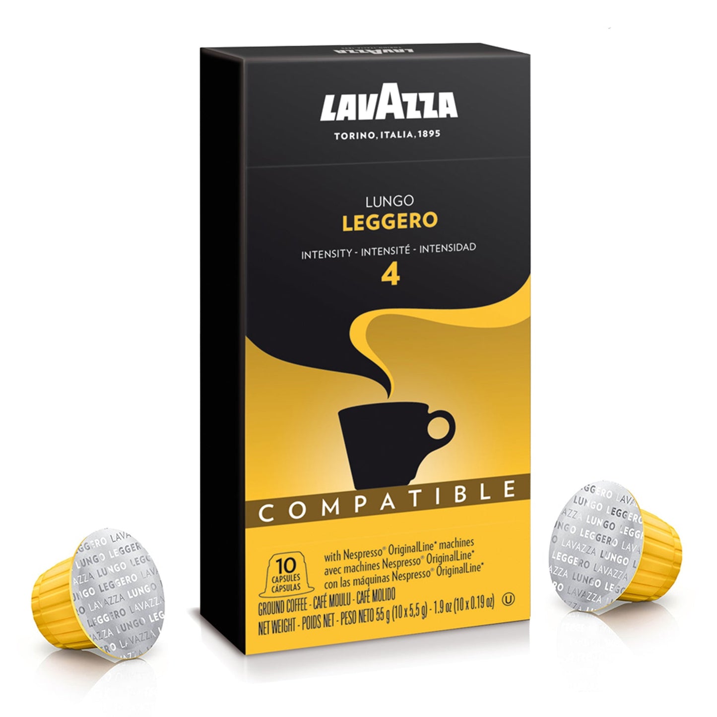 Lavazza Caps Lungo Leggero Coffee Ground Case 6 Boxes 10 Ncc Lungo Leggero Us/Can; 1.9 Ounces; 6 Per Case - High Mart Wholesale