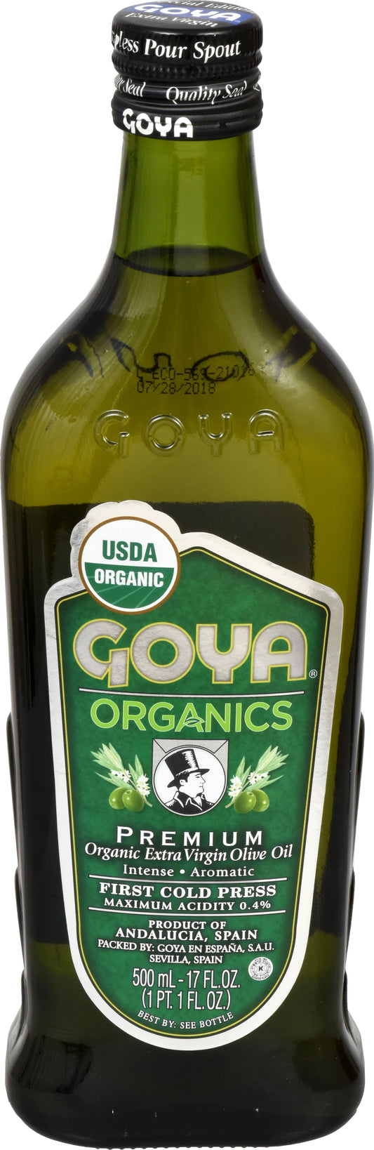 Goya Olive Oil Organic Extra Virgin; 17 Fluid Ounces; 12 Per Case