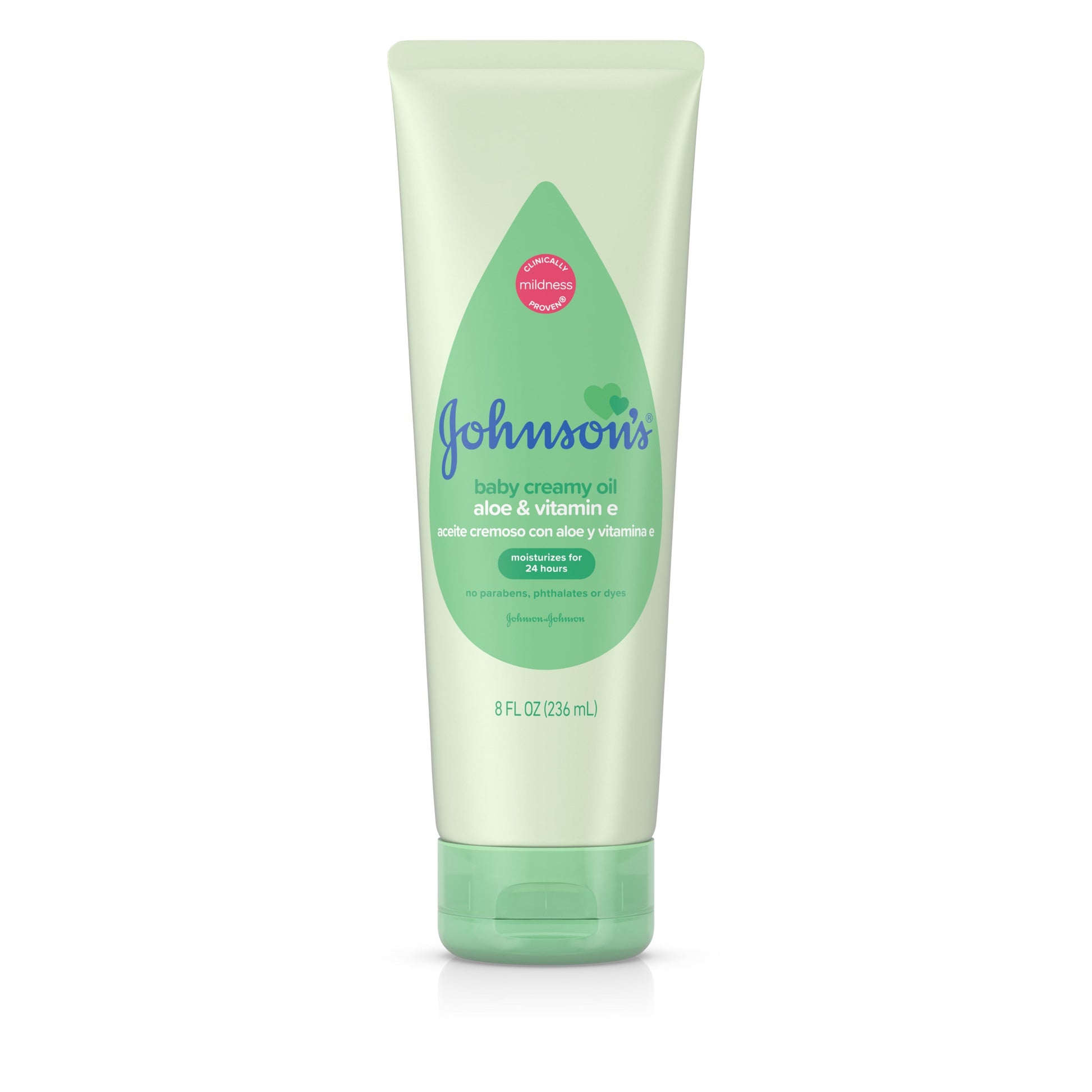 Johnson's Baby Baby Aloe Vera With Vitamin E Creamy Oil; 8 Fluid Ounce; 3 Per Box; 8 Per Case - High Mart Wholesale