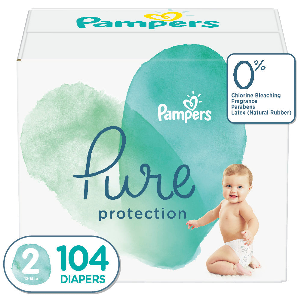 Pampers Pure Protection Diapers Size 2; 104 Count; 1 Per Case