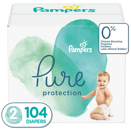 Pampers Pure Protection Diapers Size 2; 104 Count; 1 Per Case