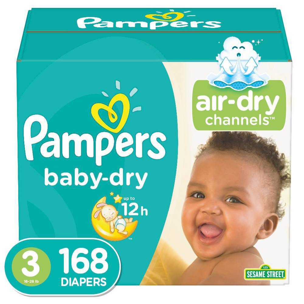 Pampers Baby Diaper Dry Size 3 Enormous; 168 Count; 1 Per Case