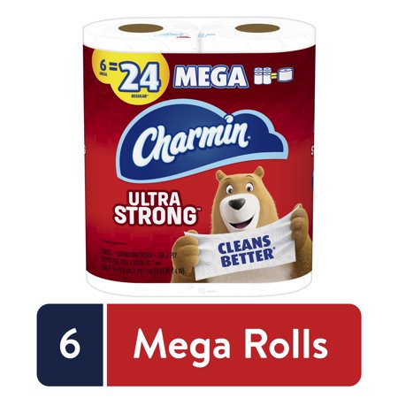 Charmin Ultra Strong Dry 6 Medium Rolls; 186 Square Foot; 4 Per Case