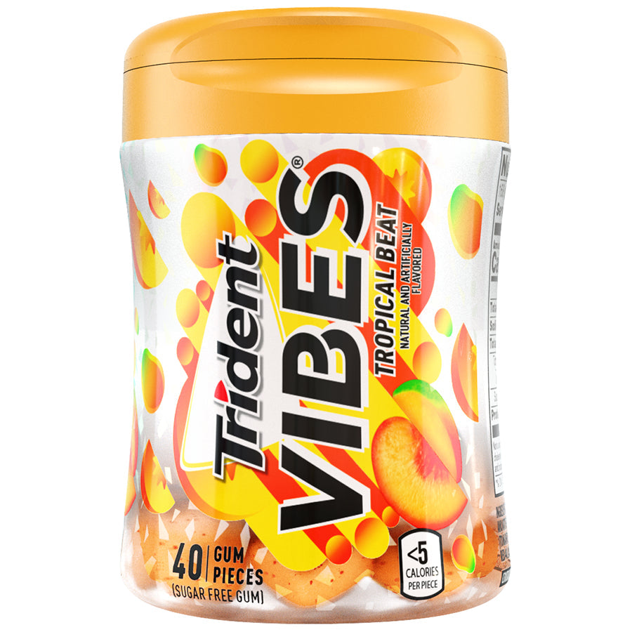 Trident Tropical Vibes Gum; 40 Count; 4 Per Box; 6 Per Case