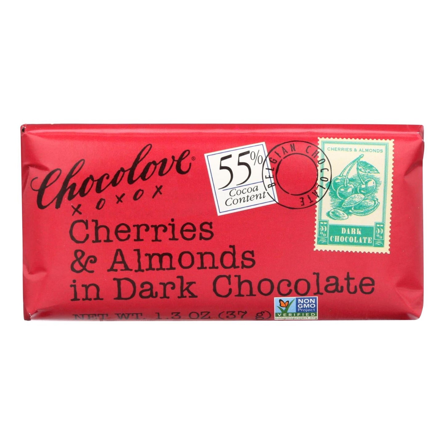 Chocolove Cherry & Almonds In Dcho; 1.3 Ounces; 12 Per Box; 12 Per Case - High Mart Wholesale