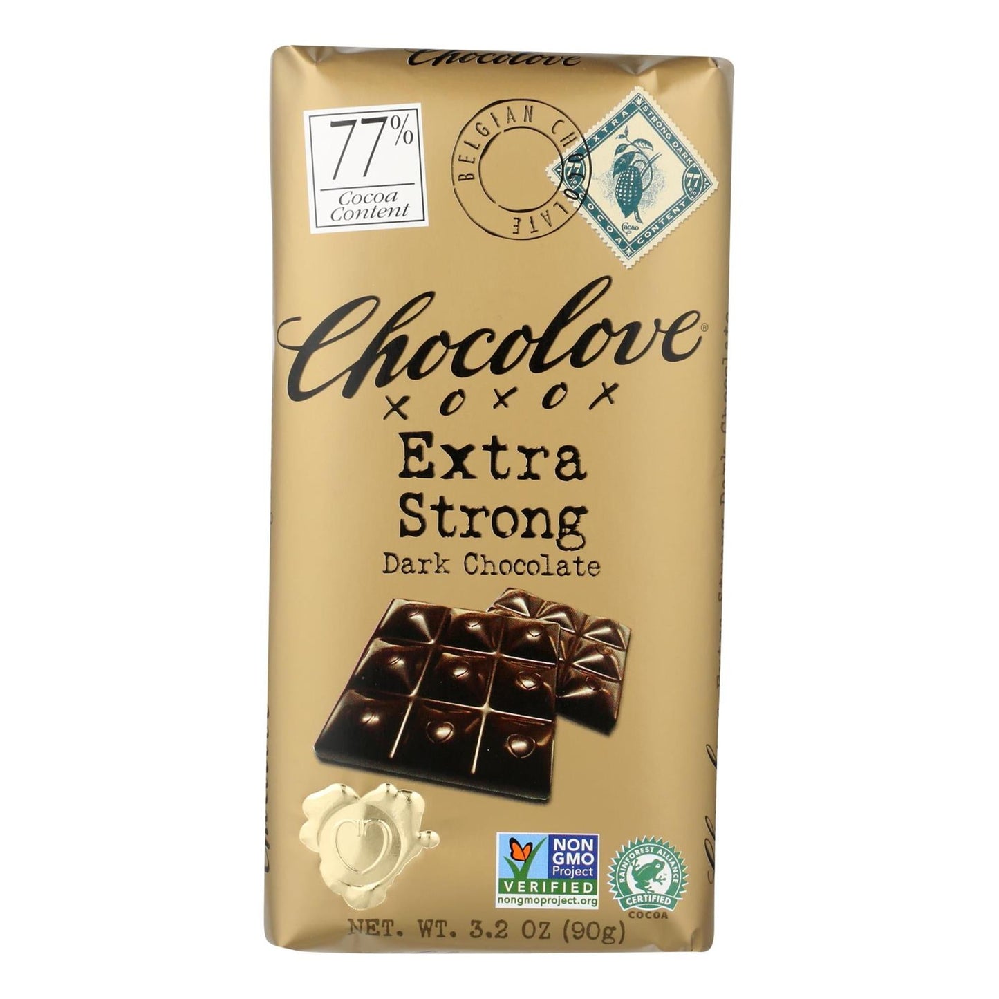 Chocolove Extra Strong Dark Chocolate Bar; 3.2 Ounces; 12 Per Box; 12 Per Case - High Mart Wholesale