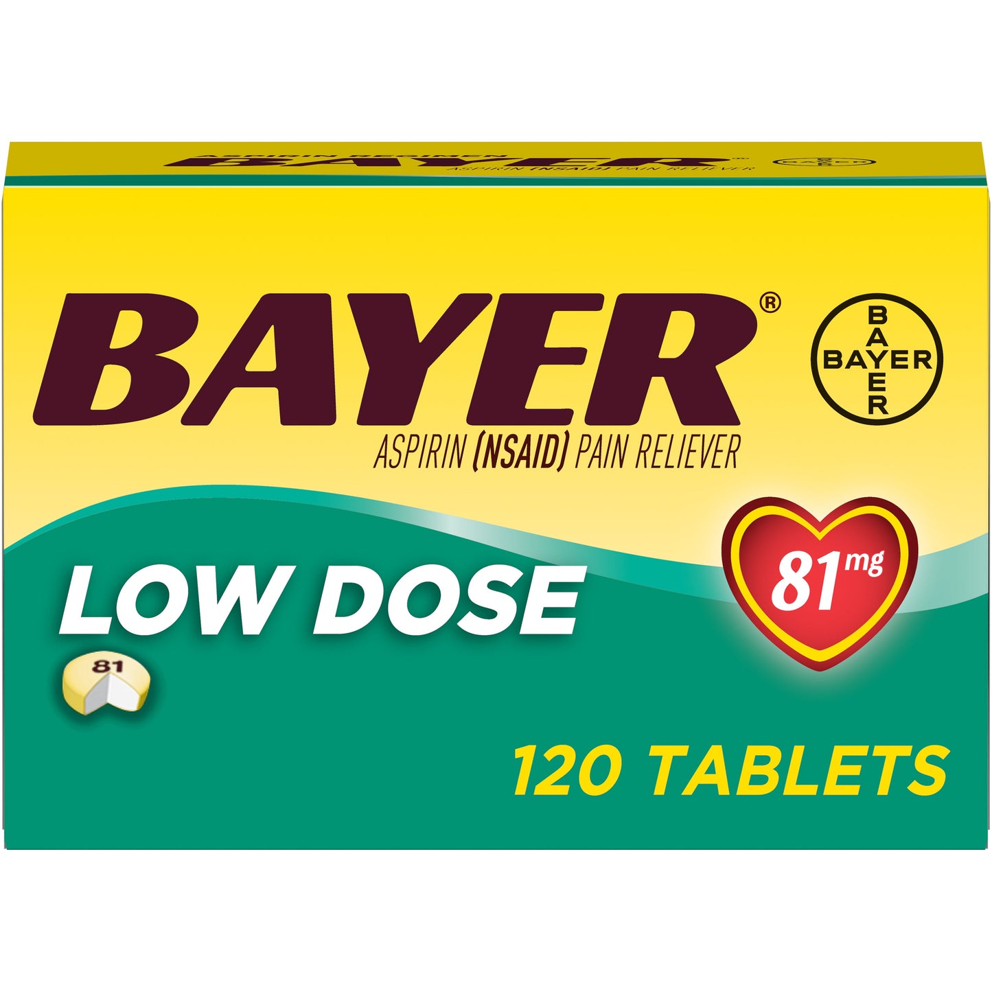 Bayer Low Strength Tablet 120Ct; 120 Piece; 6 Per Box; 6 Per Case