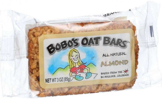Bobo's Oat Bars Gluten Free; Vegan Almond Butter Bar 3 Ounce Bar; 3 Ounces; 12 Per Box; 4 Per Case - High Mart Wholesale