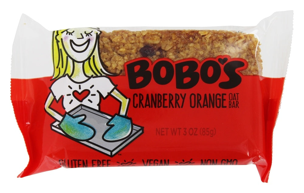 Bobo's Oat Bars Gluten Free; Vegan Cranberry Orange Bar 3 Ounce Bar; 3 Ounces; 12 Per Box; 4 Per Case - High Mart Wholesale