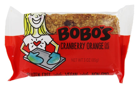 Bobo's Oat Bars Gluten Free; Vegan Cranberry Orange Bar 3 Ounce Bar; 3 Ounces; 12 Per Box; 4 Per Case - High Mart Wholesale