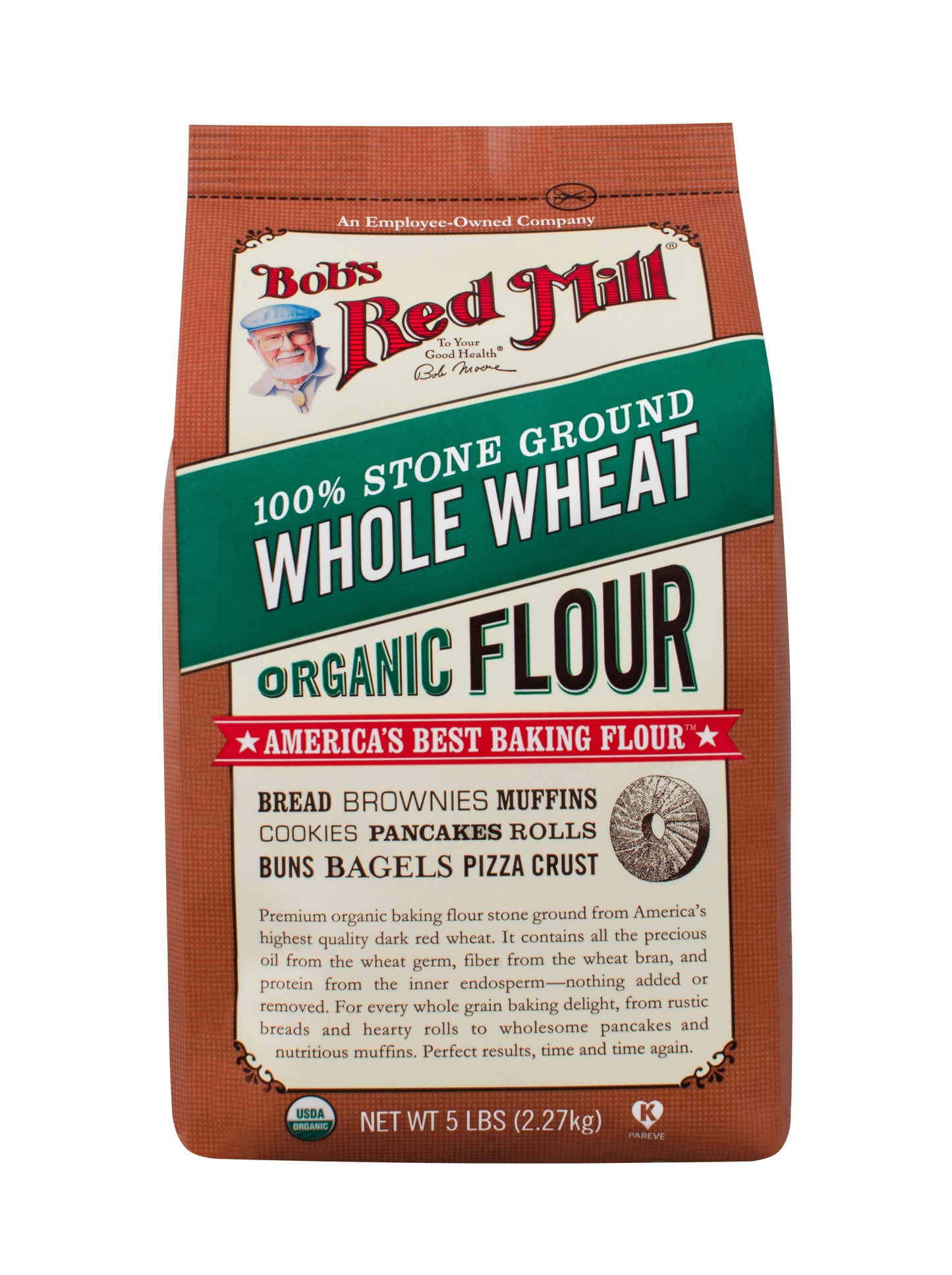 Bob's Red Mill Natural Foods Inc Flour Wheat Whole Organic; 5 Pounds; 4 Per Case
