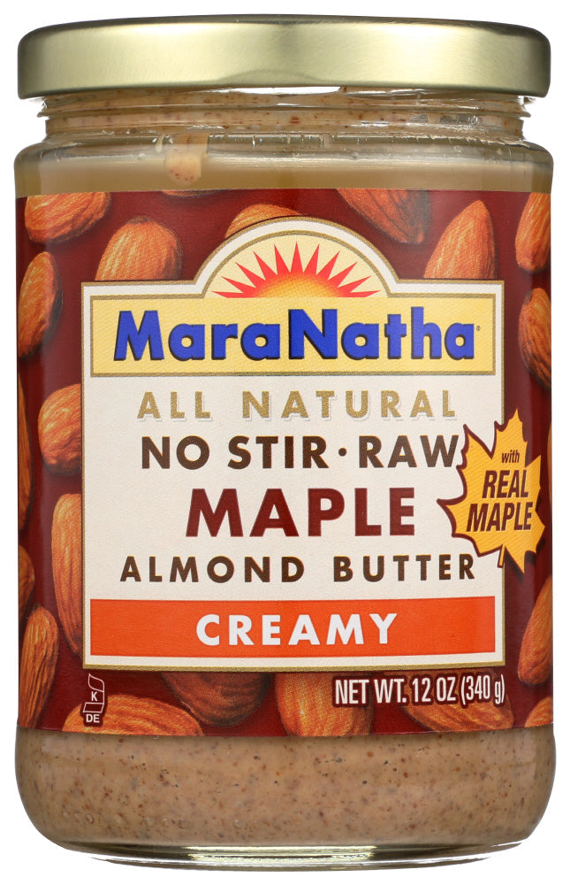 Maranatha Almond Butter No Stir Maple; 12 Ounces; 6 Per Case - High Mart Wholesale