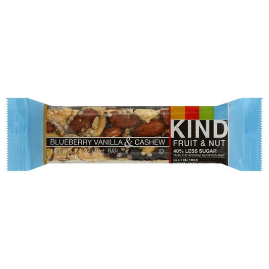 Kind Healthy Snacks Bar Blueberry Vanilla Cashew Bar 1.4 Ounce Bar - 12 Per Box - 6 Packs Per Case; 1.4 Ounce; 12 Per Box; 6 Per Case