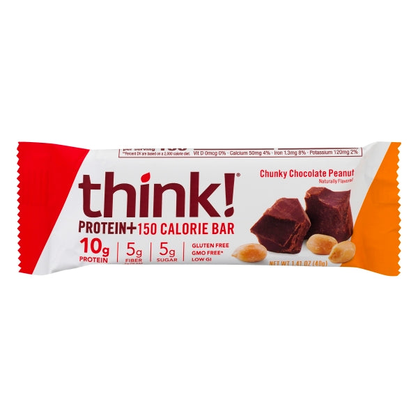 Thinkthin Chunky Chocolate Peanut Protein Bar; 1.41 Ounces; 10 Per Box; 12 Per Case - High Mart Wholesale