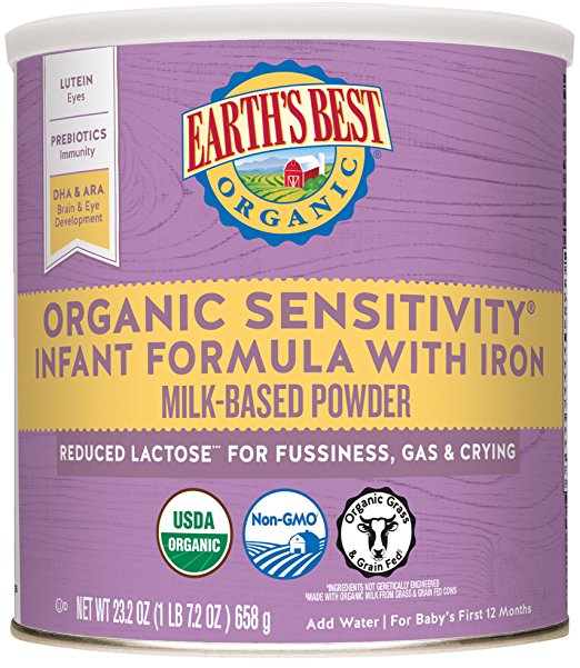 Earth's Best Organic Sensitivity Non-Gmo Milk-Based Powder Infant Formula Can With Iron; 21 Ounce; 4 Per Case