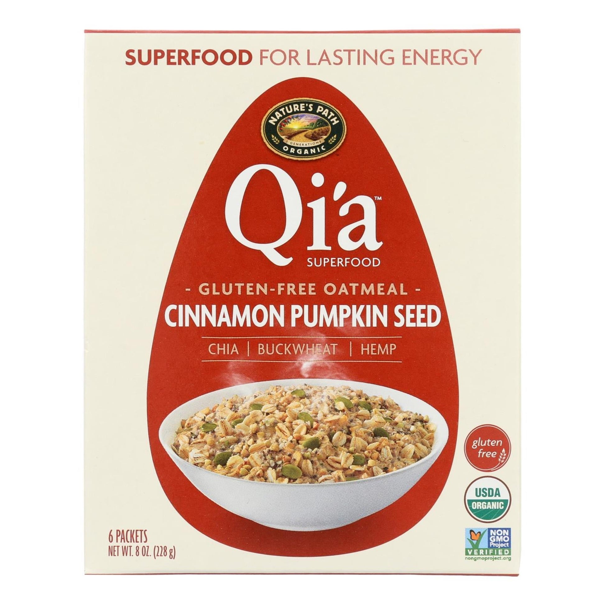 Qi'a Qi'a Cinnamon Pumpkin Seed Oats; 8 Ounces; 6 Per Case - High Mart Wholesale