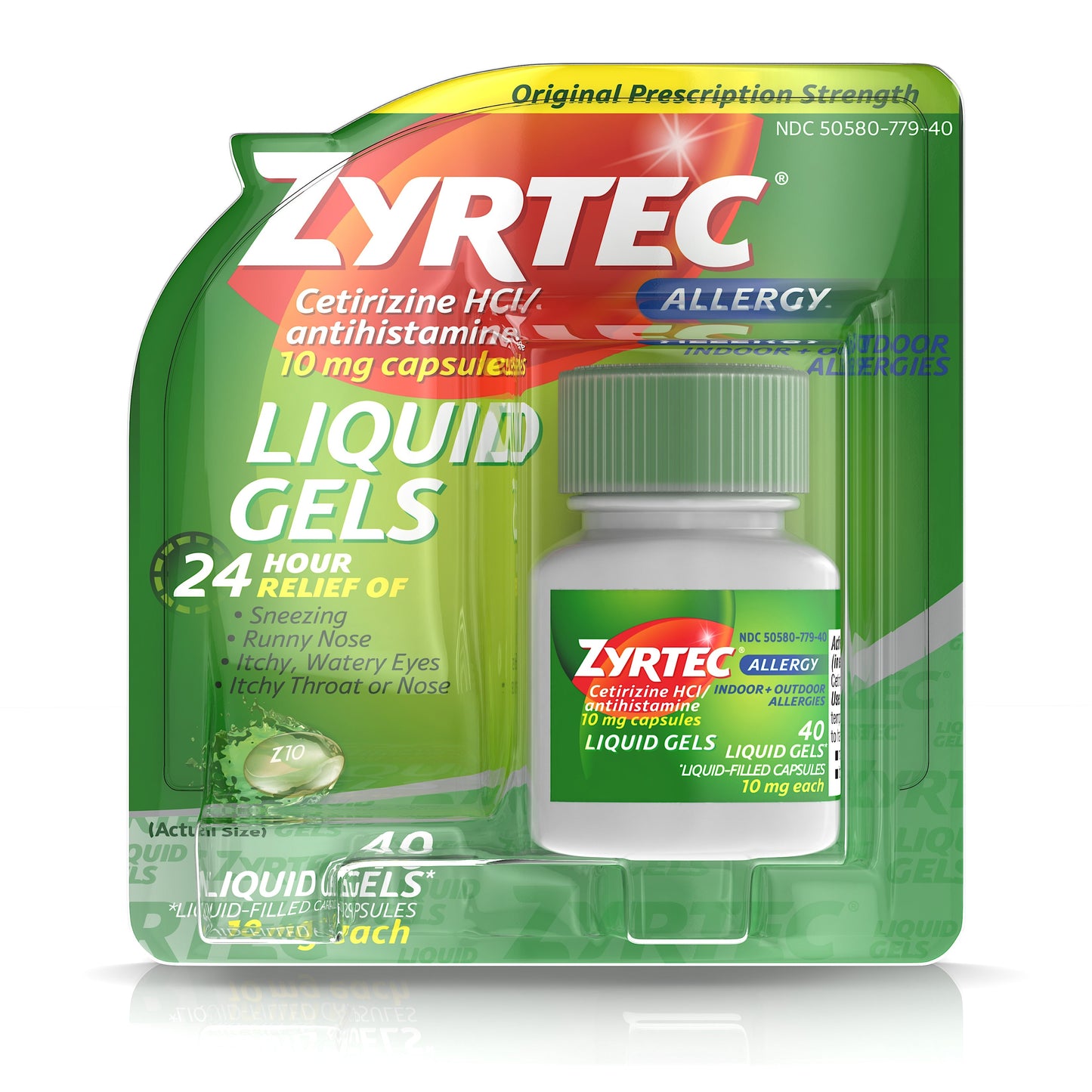 Zyrtec 10 Milligram Liquid Gel; 40 Count; 4 Per Box; 6 Per Case