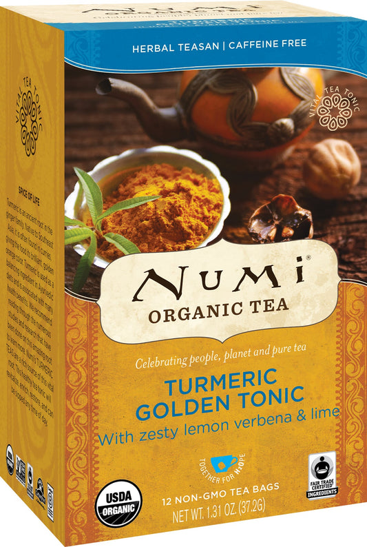 Numi Organic Tea Golden Tonic Tumeric Tea; 12 Count; 6 Per Case - High Mart Wholesale