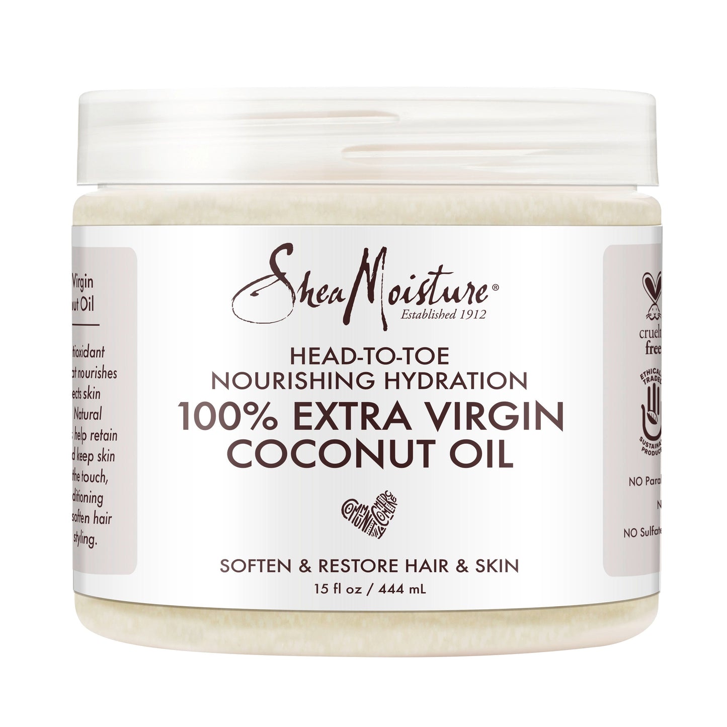 Shea Moisture Skin Care 100% Extra Virgin Coconut Oil; 14.5 Fluid Ounces; 3 Per Box; 4 Per Case - High Mart Wholesale