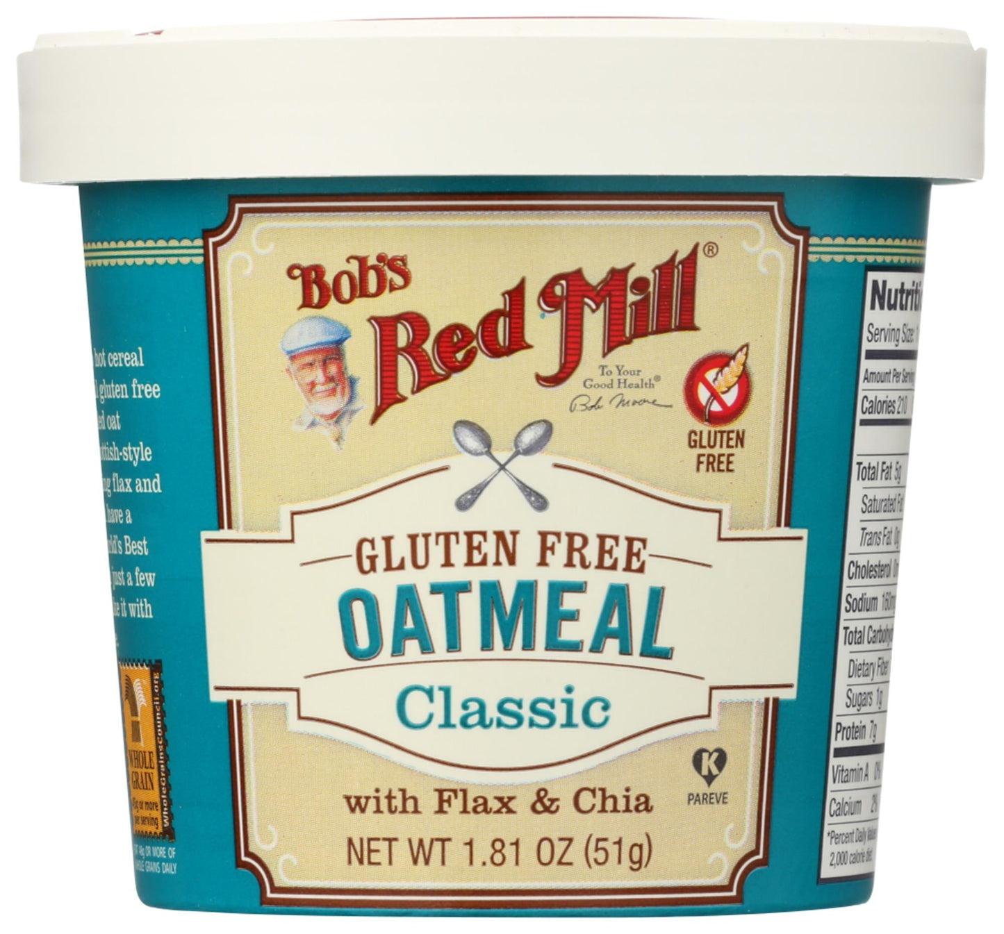 Bob's Red Mill Natural Foods Inc Gluten Free Classic Oatmeal Cup; 1.81 Ounces; 12 Per Case