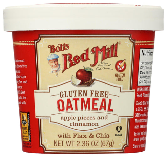 Bob's Red Mill Natural Foods Inc Gluten Free Apple Cinnamon Oatmeal Cup; 2.36 Ounces; 12 Per Case