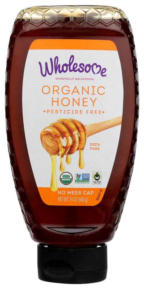 Wholesome Sweetener Organic Amber Sweetener Honey Bottle; 24 Ounce; 6 Per Case
