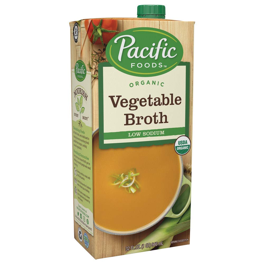 Pacific Foods Organic Low Sodium Vegetable Broth; 32 Fluid Ounces; 12 Per Case - High Mart Wholesale