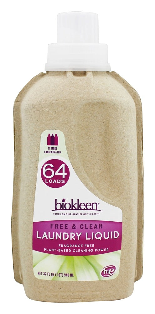 Biokleen Eco-Bottle Liquid Laundry Detergent Free And Clear; 32 Fluid Ounce; 6 Per Case - High Mart Wholesale