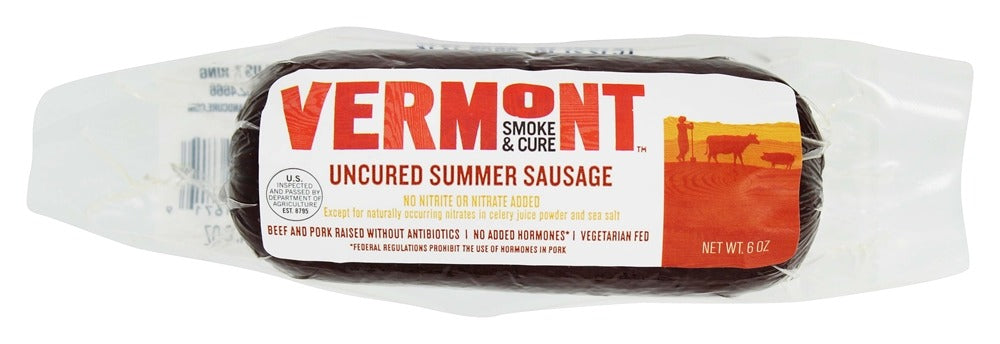 Vermont Smoke And Cure Uncured Summer Sausage; 6 Ounces; 12 Per Case - High Mart Wholesale