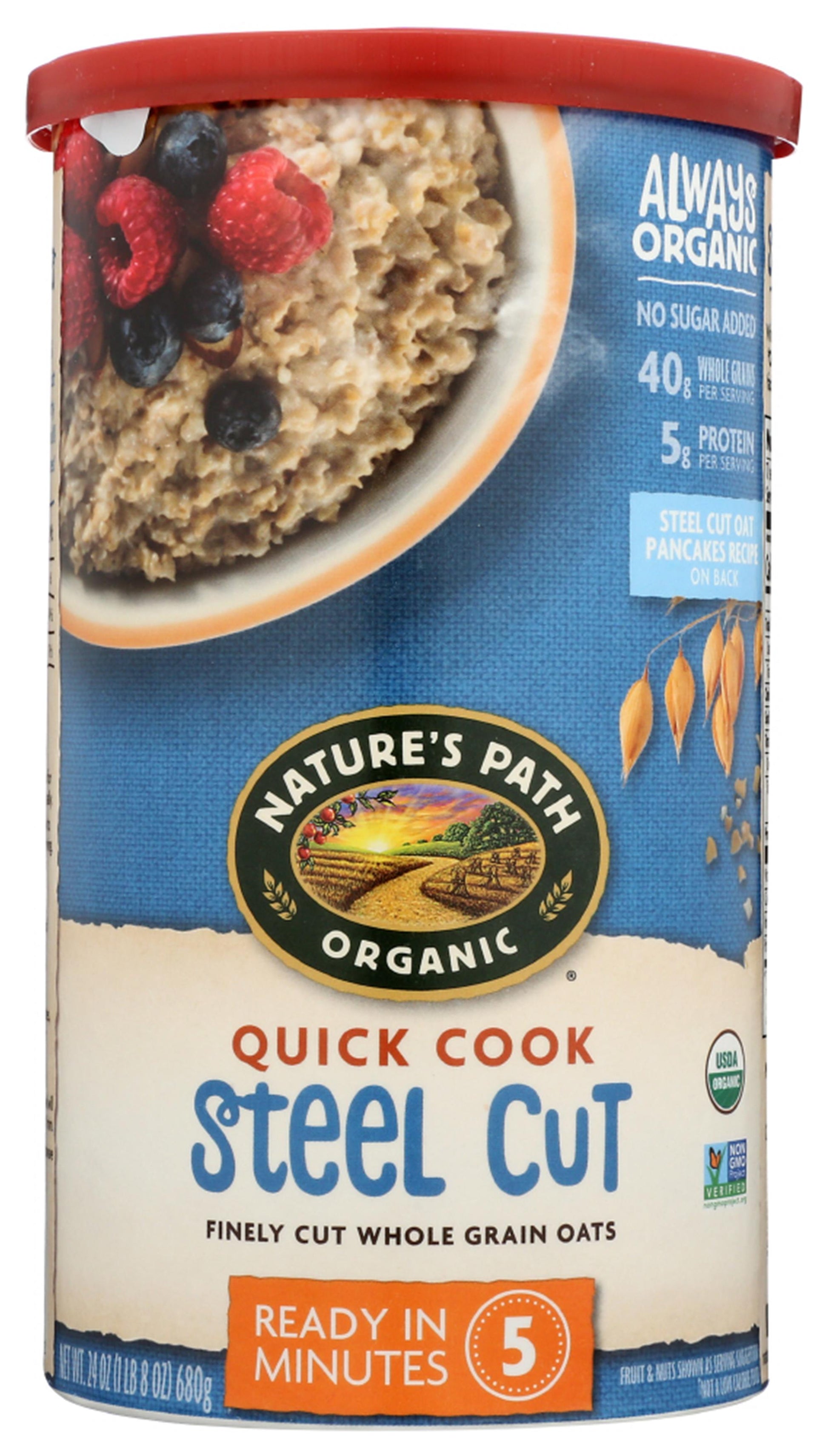 Nature's Path Steel Cut Oats Quick Cook; 24 Ounces; 6 Per Case - High Mart Wholesale
