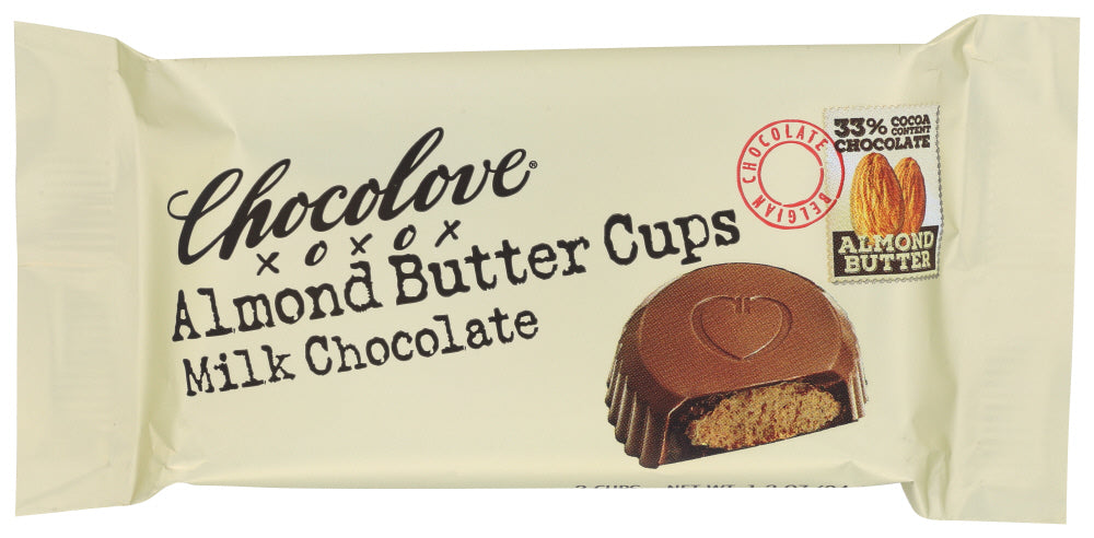 Chocolove Almond Butter Milk Chocolate Cups; 1.2 Ounces; 12 Per Box; 12 Per Case - High Mart Wholesale