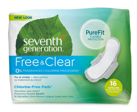 Seventh Generation Period Care Ultra Thin Pads Super Long; 16 Count; 6 Per Case - High Mart Wholesale