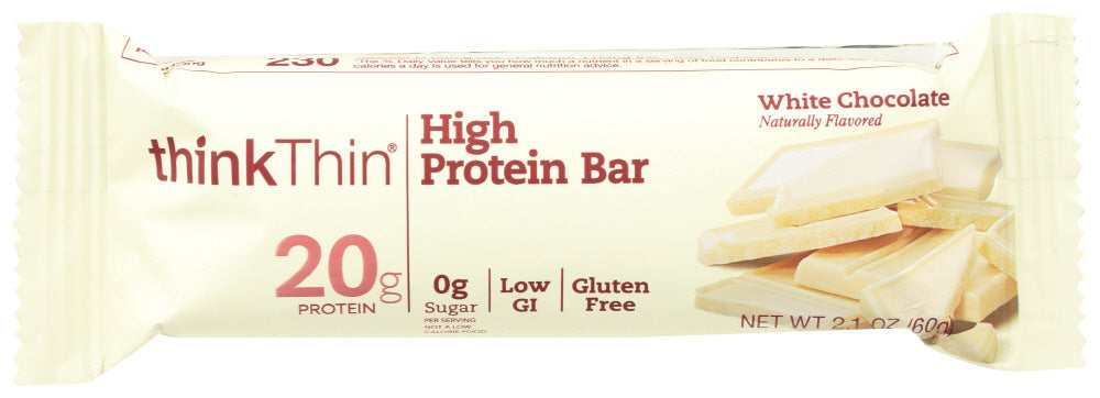 Thinkthin Bar White Chocolate; 2.1 Ounces; 10 Per Box; 12 Per Case - High Mart Wholesale