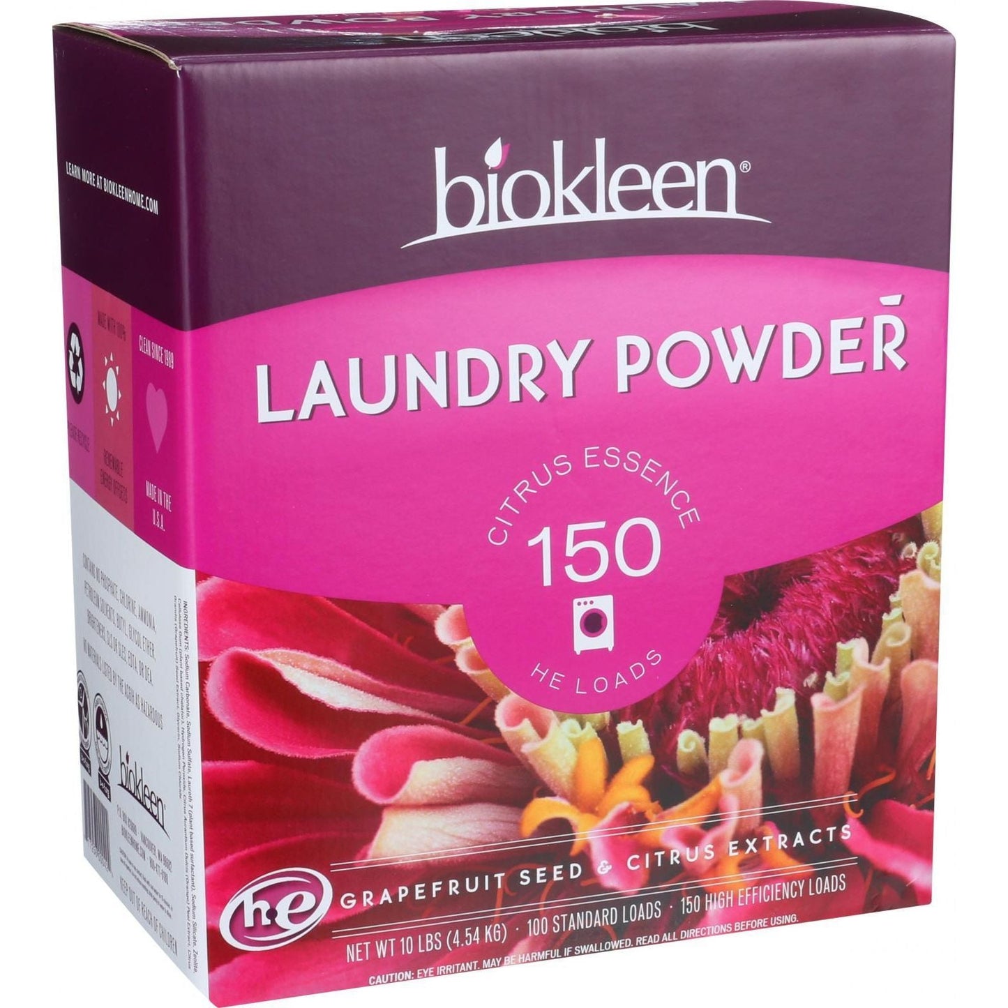 Biokleen Laundry Power Citrus 150 Loads; 10 Pound; 4 Per Case - High Mart Wholesale