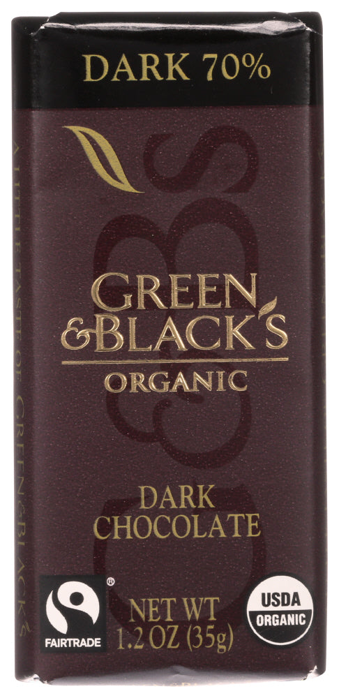 Green & Black's Organic Chocolate Bar 70% Dark Chocolate; 1.2 Ounces; 20 Per Box; 12 Per Case - High Mart Wholesale