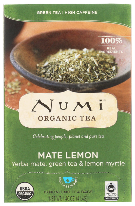 Numi Mate Lemon Green Tea; 18 Count; 6 Per Case - High Mart Wholesale