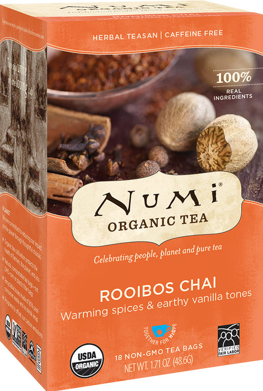 Numi Organic Tea Rooibos Chai Herbal Tea; 18 Each; 6 Per Case - High Mart Wholesale