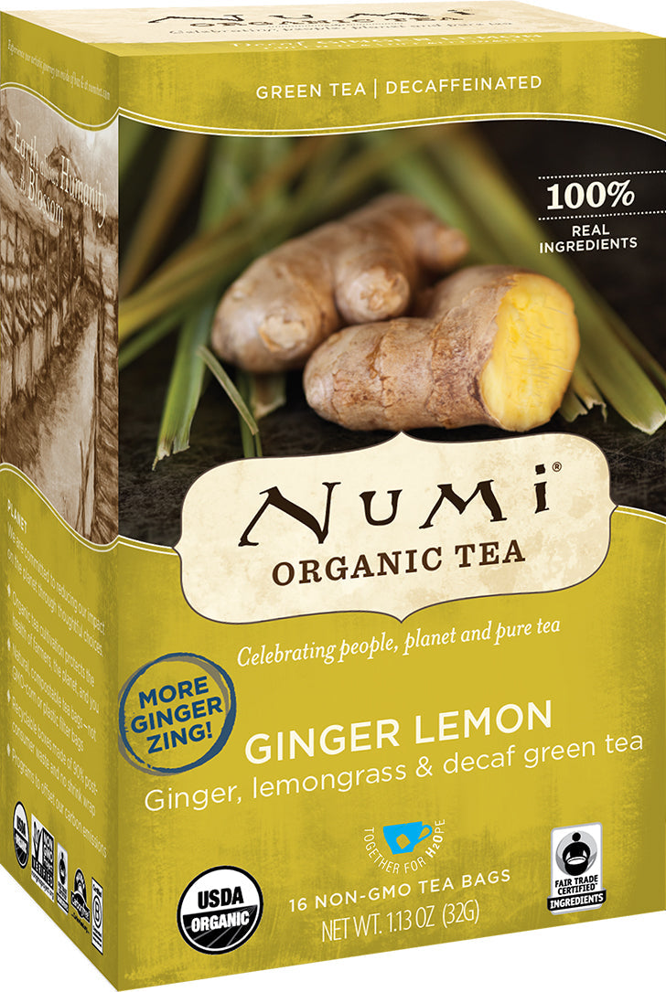 Numi Ginger Lemon Tea Decaffeinated; 16 Count; 6 Per Case - High Mart Wholesale