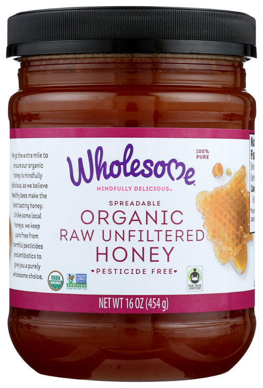 Wholesome Sweetener Organic Honey Jar; 16 Ounce; 6 Per Case