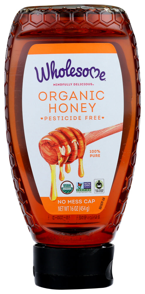 Wholesome Sweetener Organic Amber Honey Bottle; 16 Ounce; 6 Per Case