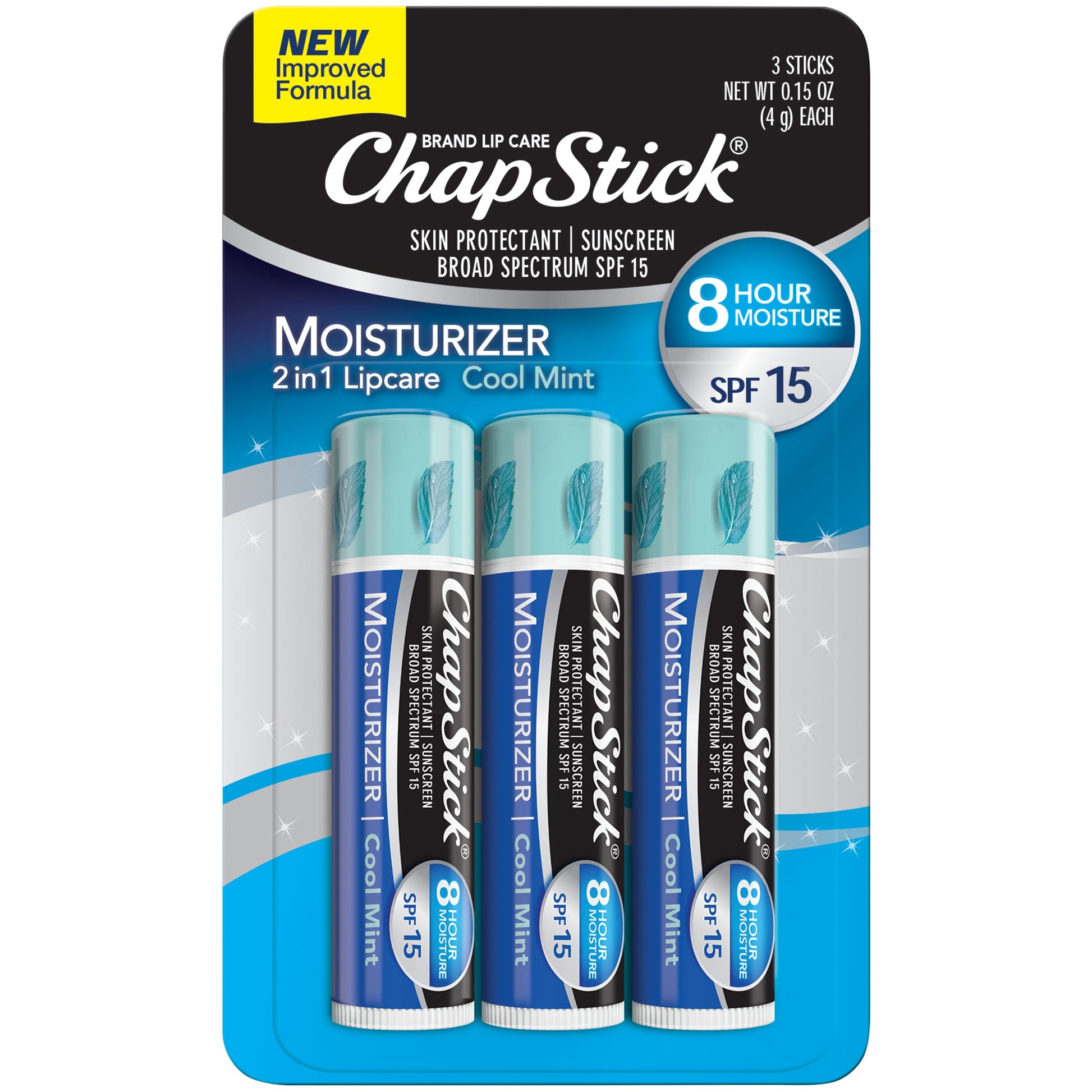 Chapstick Lip Moisturizer Lip Moist Cool Mint; 0.45 Ounces; 12 Per Box; 6 Per Case - High Mart Wholesale