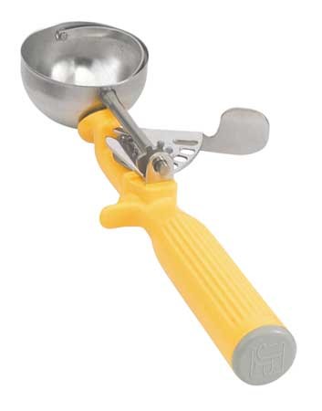 Vollrath Stainless Steel Size 20 Disher - Yellow Handle; 1 Each