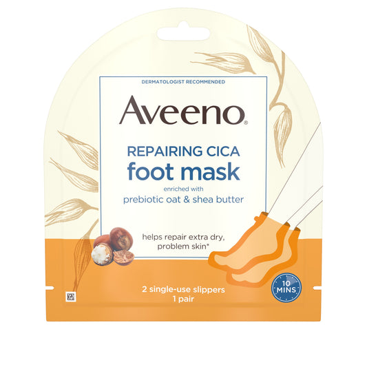 Aveeno Repairing Cica Foot Mask; 1 Count; 6 Per Box; 6 Per Case - High Mart Wholesale