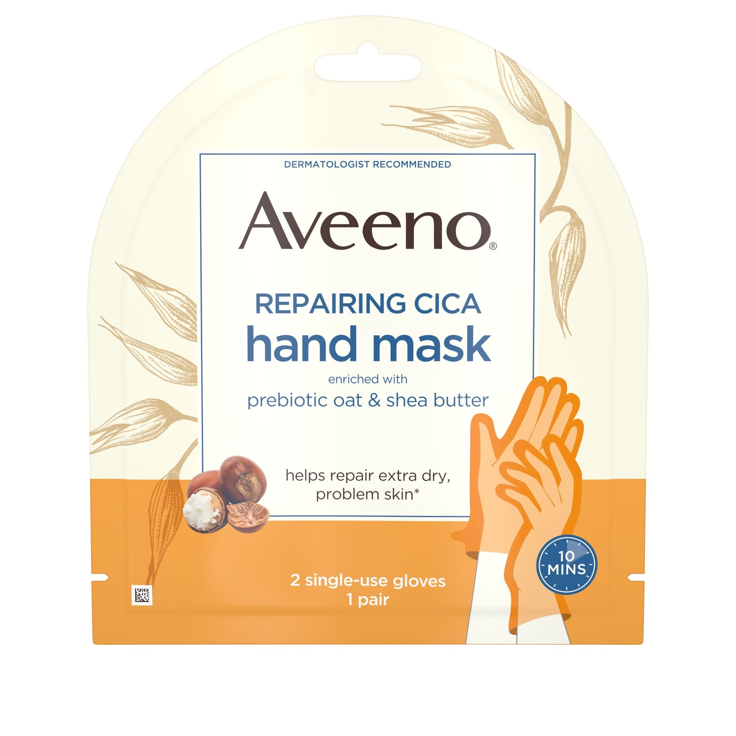 Aveeno Repairing Cica Hand Mask; 1 Count; 6 Per Box; 6 Per Case - High Mart Wholesale